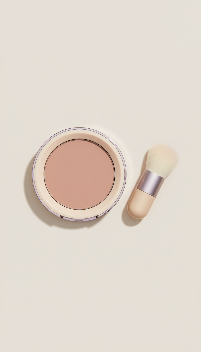 Cream Blush Compact With Mirror